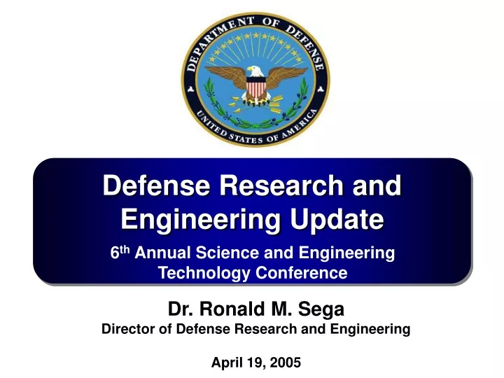 defense research and engineering update n.
