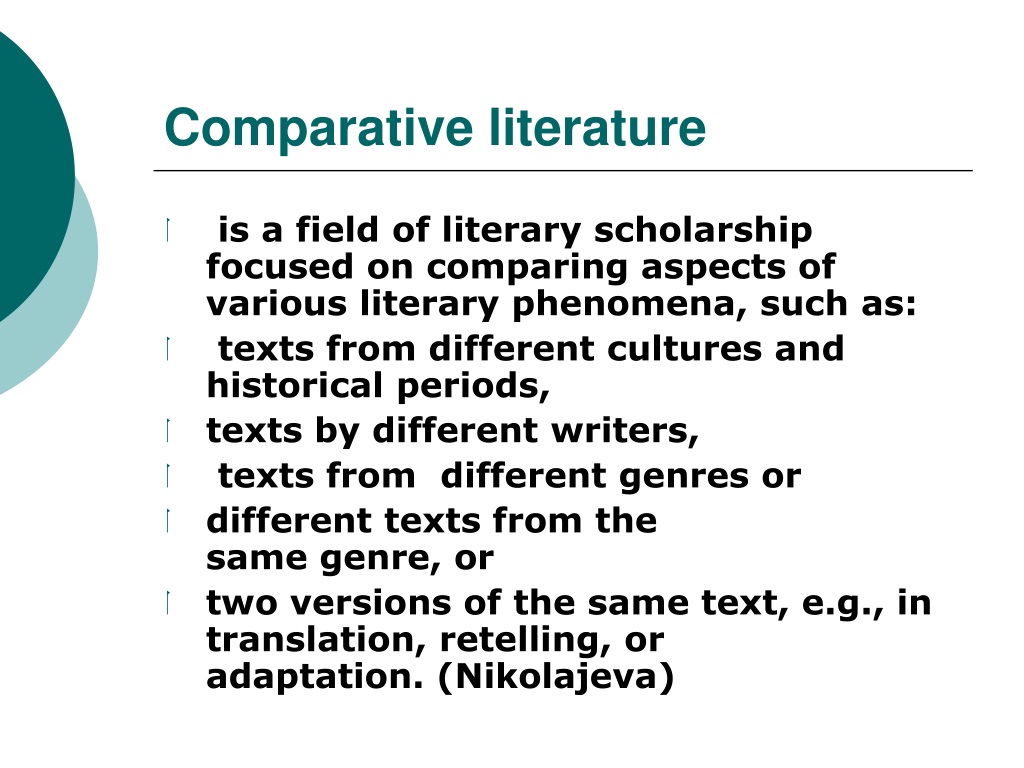 PPT Comparative Literature PowerPoint Presentation Free Download ID 9528502