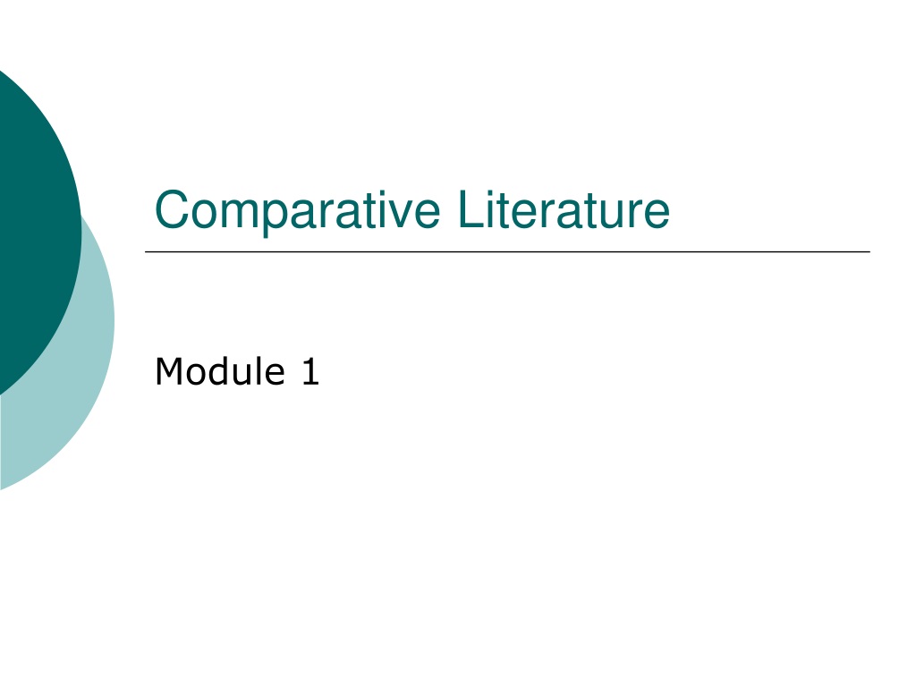 study comparative literature