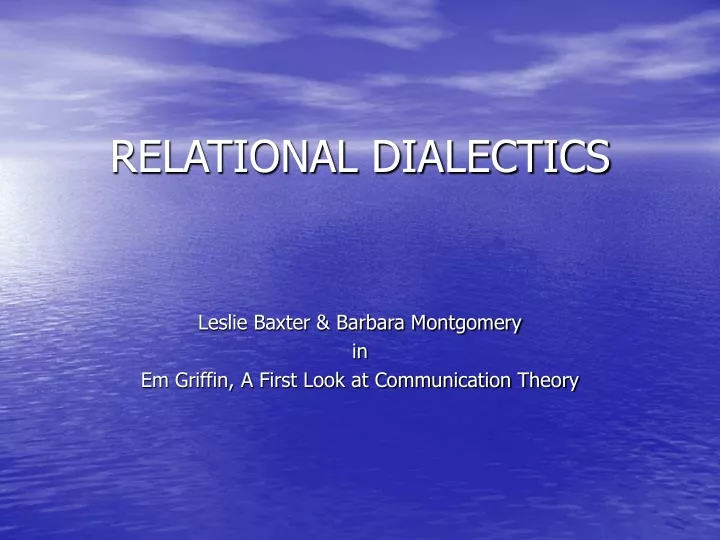 relational dialectics n.
