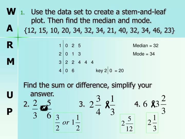 ppt-use-the-data-set-to-create-a-stem-and-leaf-plot-then-find-the-median-and-mode-powerpoint