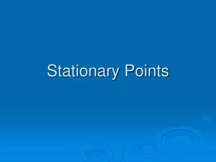 stationary points n.
