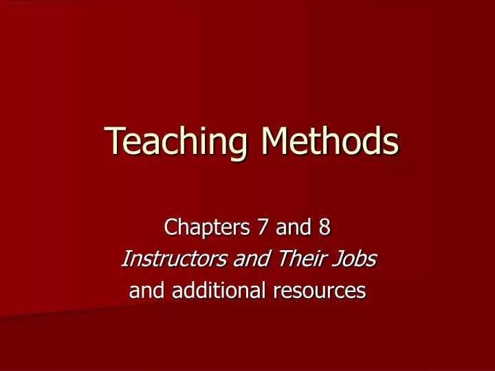 presentation methods in teaching