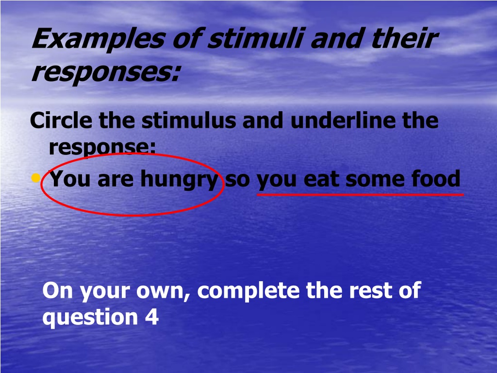 response to stimuli examples
