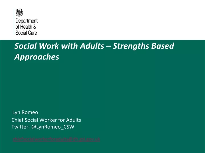 importance of strength based approach in social work