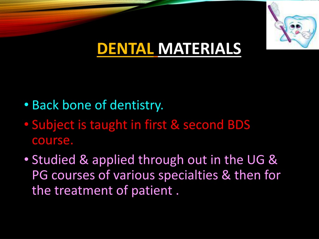 PPT - Introd Uction To Dental Materials PowerPoint Presentation, Free ...