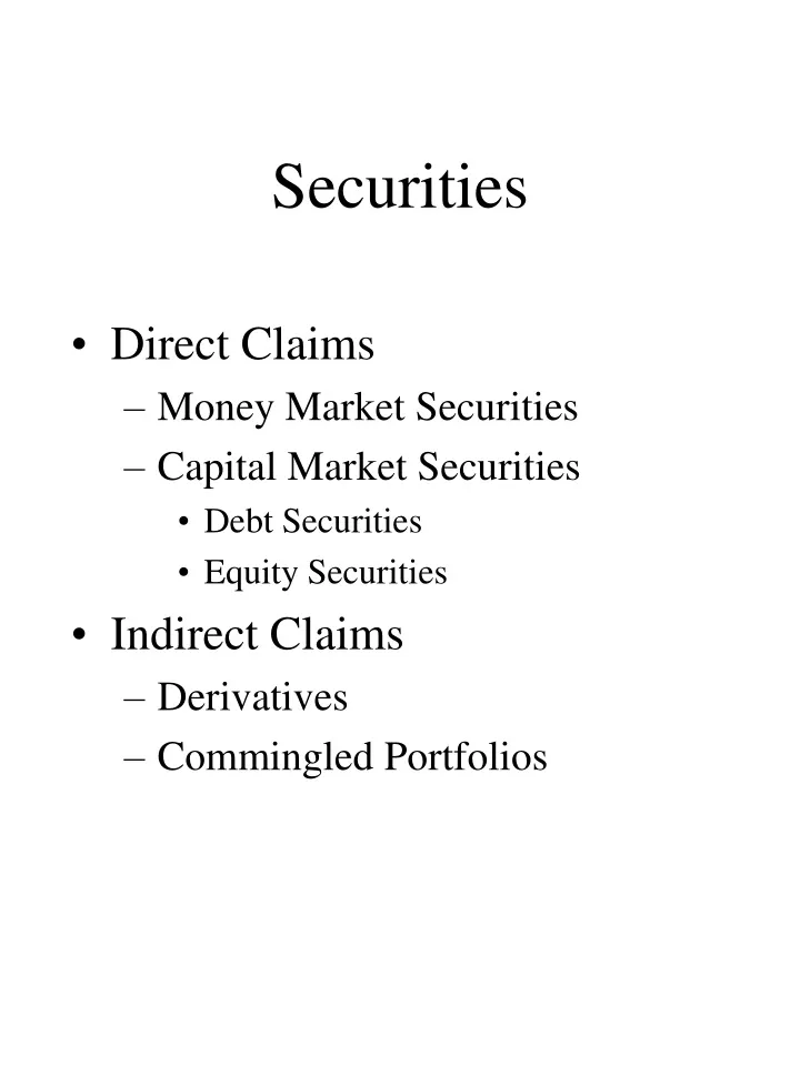 securities n.