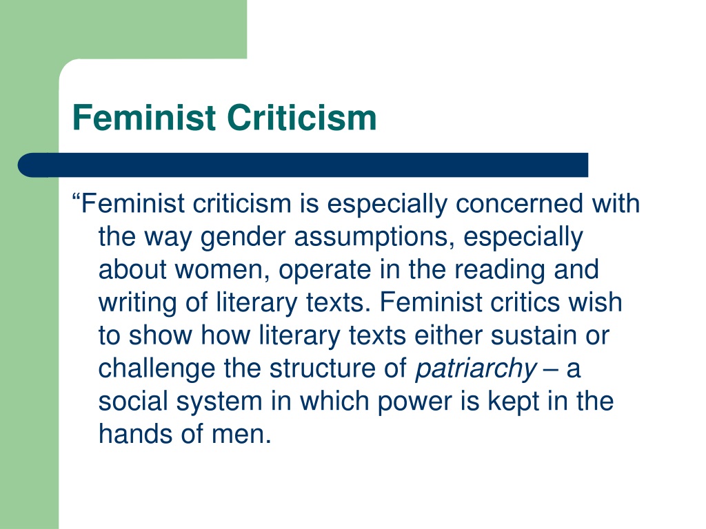 PPT Feminist Criticism PowerPoint Presentation Free Download ID 