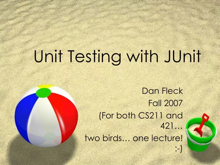 unit testing with junit n.