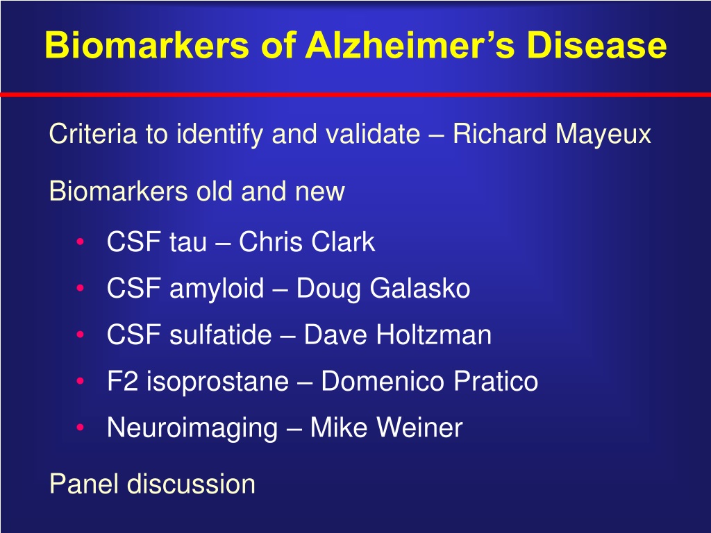 PPT - Biomarkers Of Alzheimer’s Disease PowerPoint Presentation, Free ...