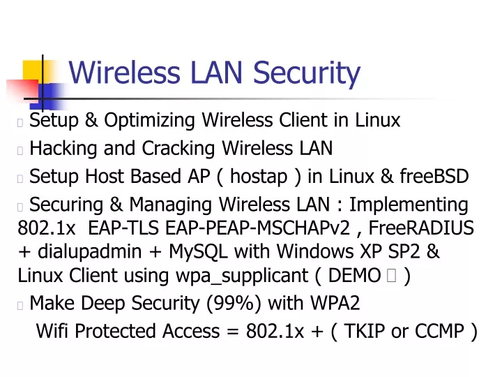 PPT - Wireless LAN Security PowerPoint Presentation, Free Download - ID ...