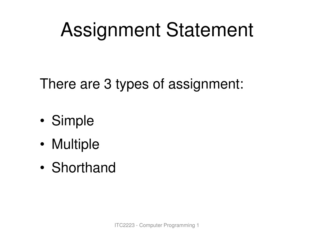 assignment statement in computer meaning