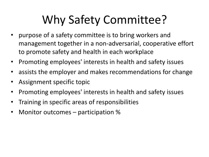PPT Why Safety Committee? PowerPoint Presentation, free download ID