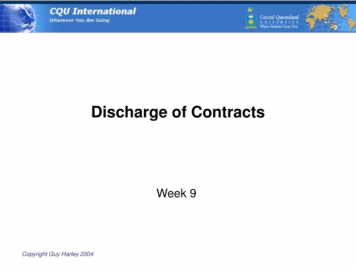 Ppt Discharge Of Contracts Powerpoint Presentation Free Download