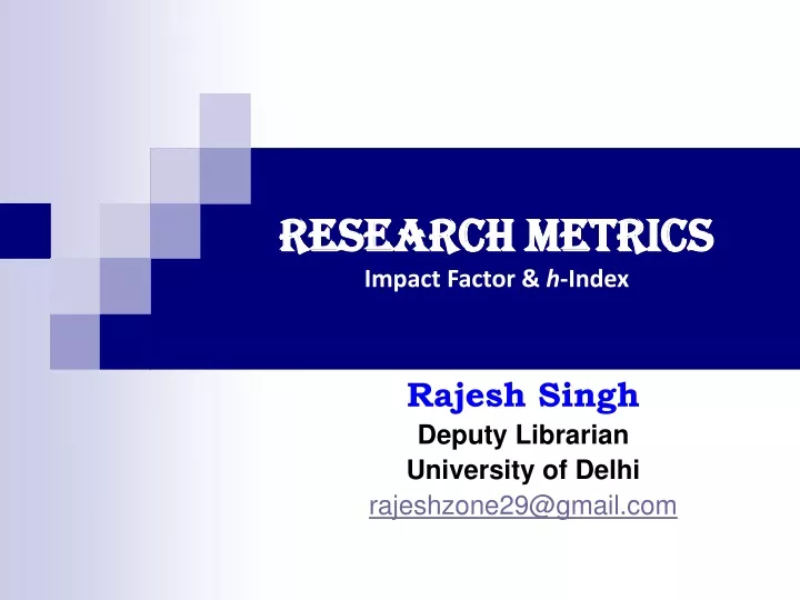 PPT - Research Metrics Impact Factor & H -Index PowerPoint Presentation ...