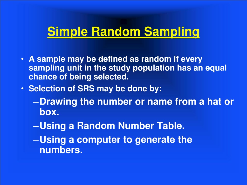 simple random sampling method example