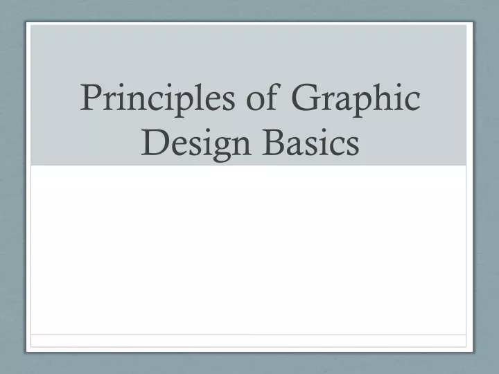 graphic design basics presentation