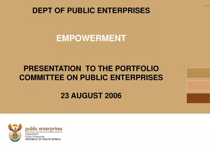 dept of public enterprises empowerment n.