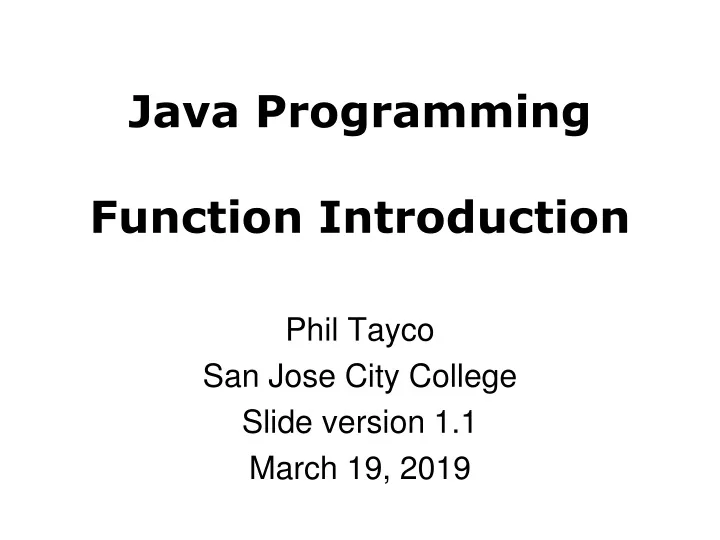 PPT - Java Programming Function Introduction PowerPoint Presentation ...