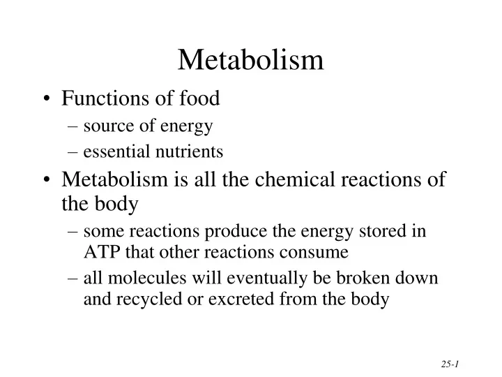 PPT - Metabolism PowerPoint Presentation, Free Download - ID:9542706