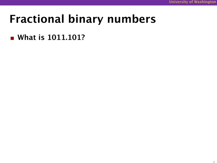 PPT - Fractional binary numbers PowerPoint Presentation, free download ...