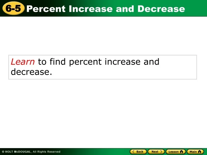 Ppt learn to find percent increase and decrease powerpoint 
