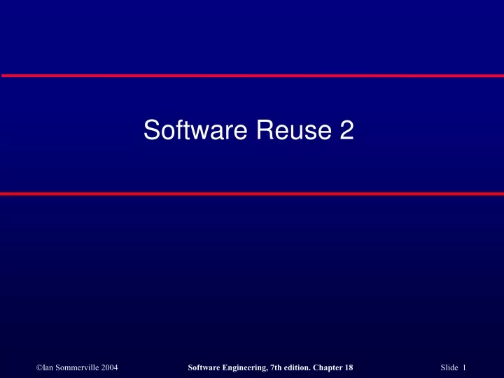 software reuse 2 n.