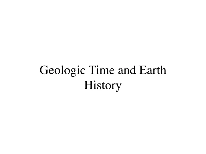 history of the earth through geologic time ppt