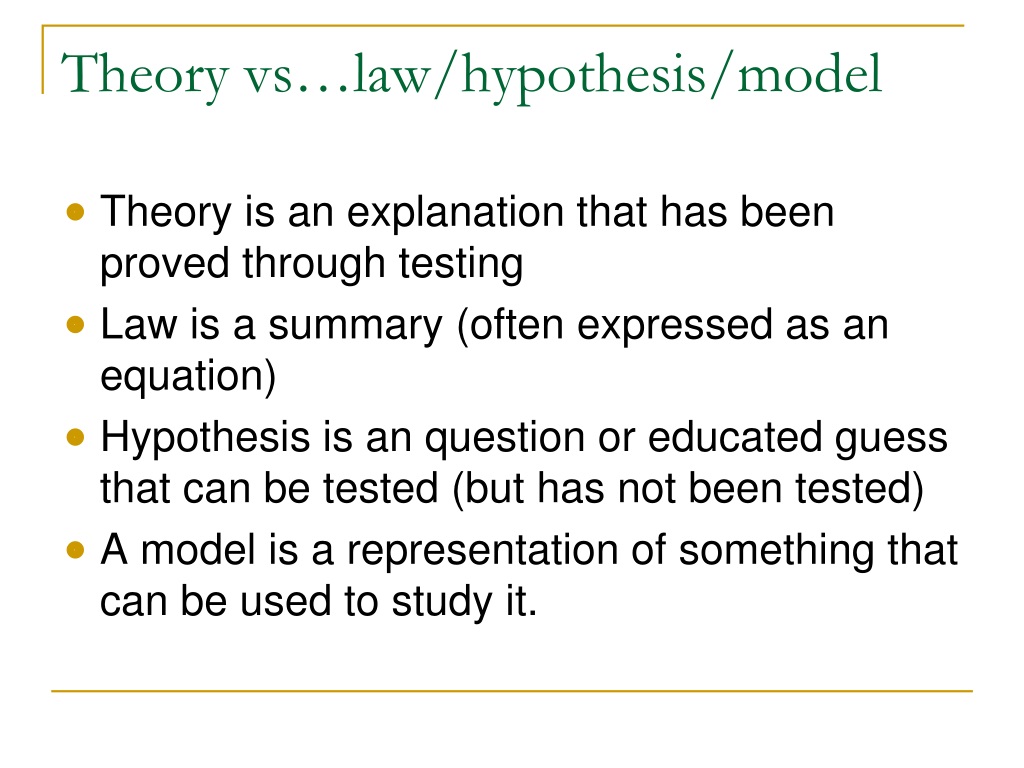 hypothesis theory vs law