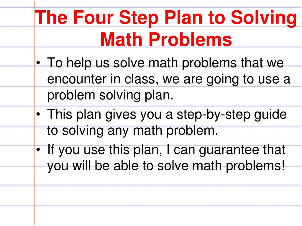 the best way to solve math problems