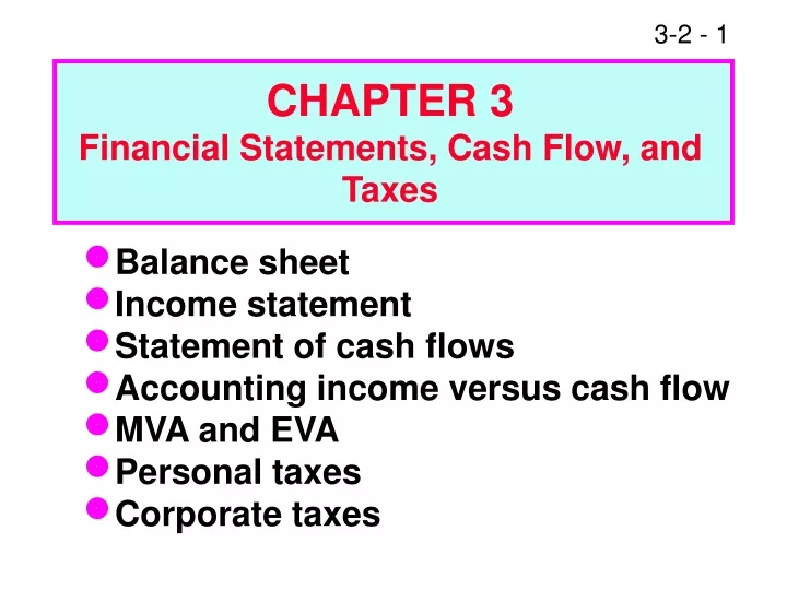 chapter 3 financial statements cash flow and taxes n.