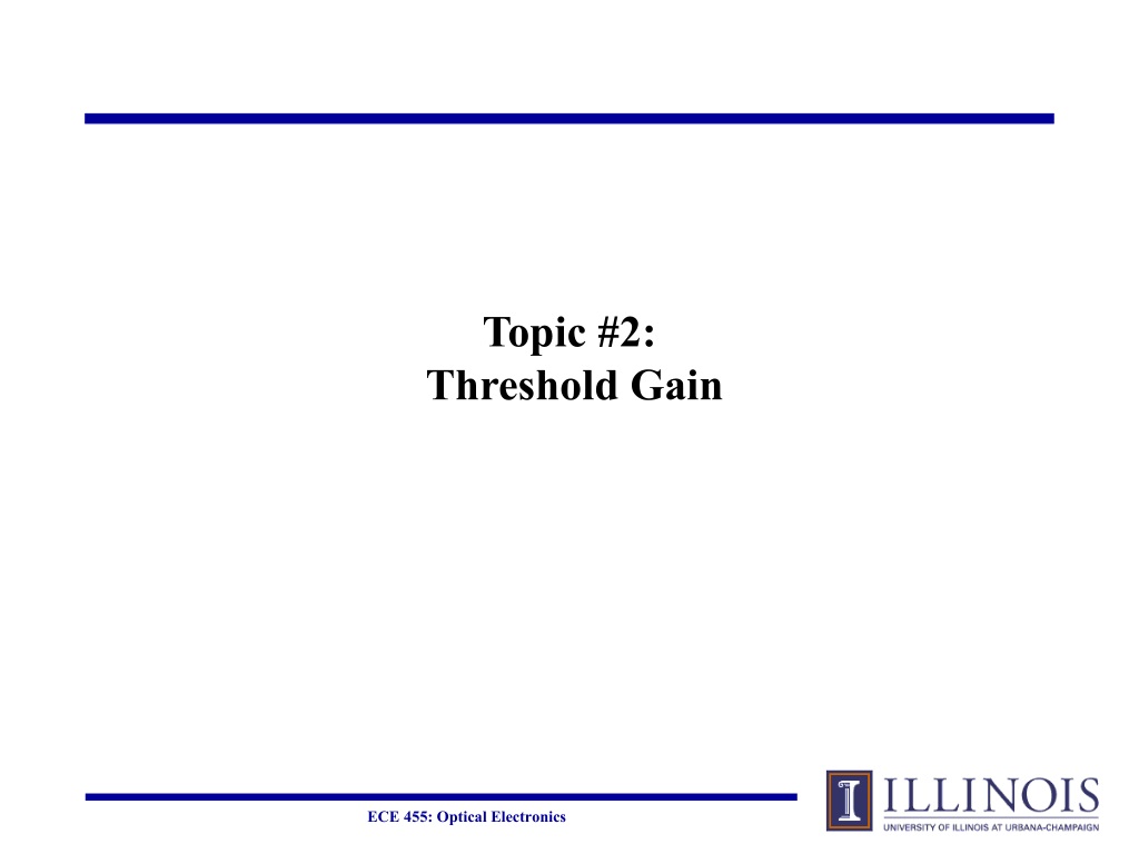 PPT Lecture 9 Inhomogeneous Broadening, the Laser Equation, and