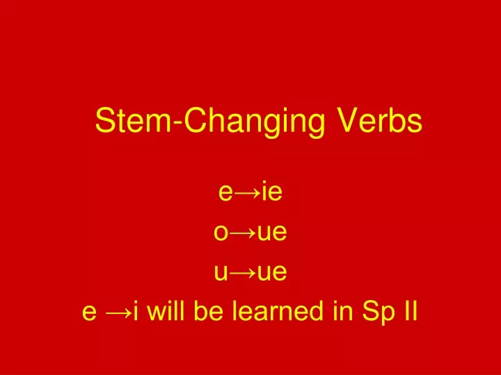 stem changing verbs french