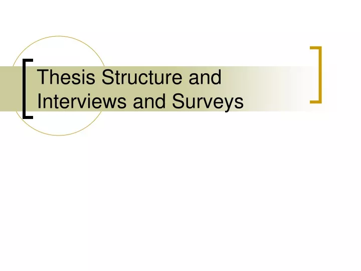 thesis based on interviews