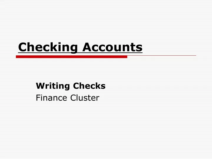 Ppt Checking Accounts Powerpoint Presentation Free Download Id9547037