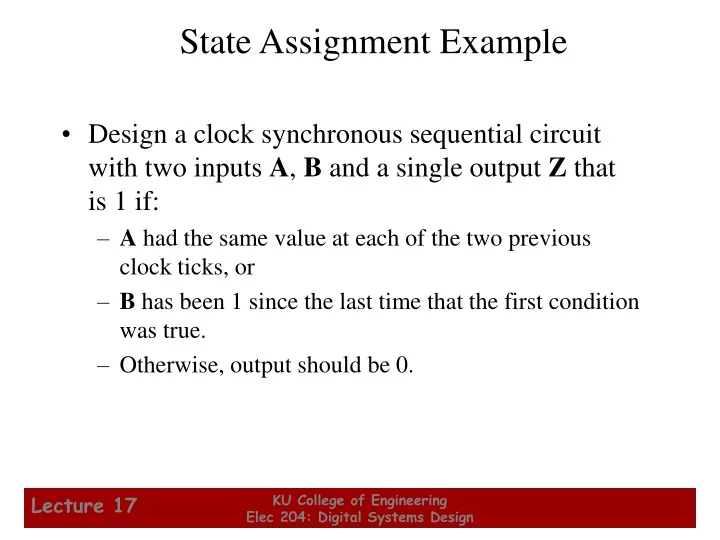 single state assignment