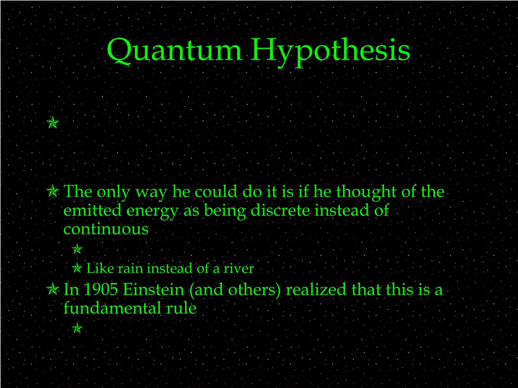 what does quantum hypothesis mean