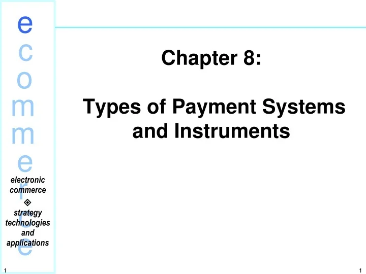 PPT Chapter 8 Types of Payment Systems and Instruments PowerPoint Presentation ID9547600