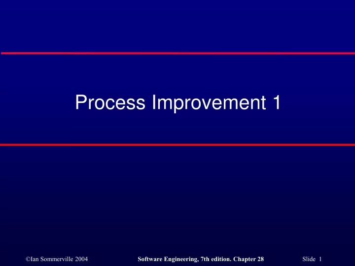 process improvement 1 n.