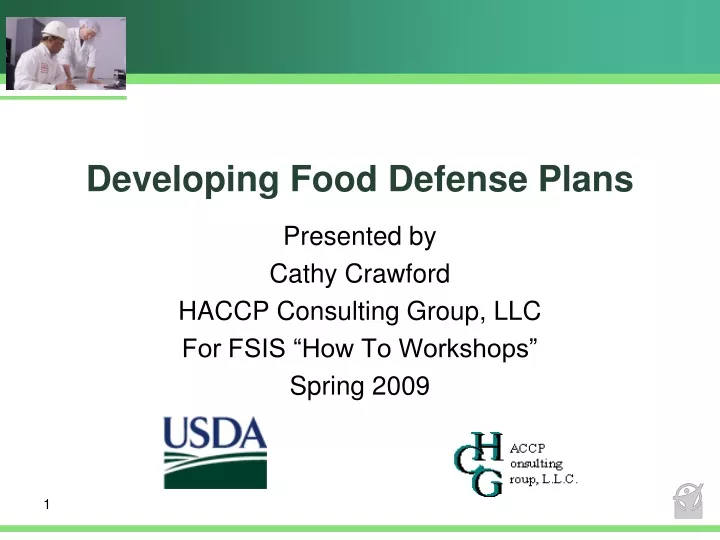 developing food defense plans n.