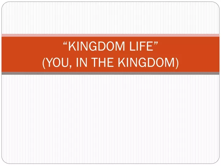 kingdom life you in the kingdom n.