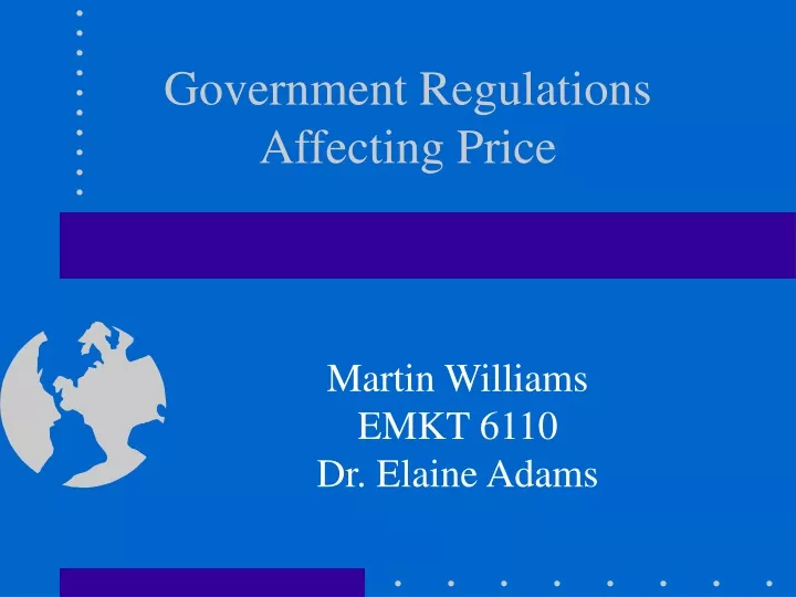 government regulations affecting price n.