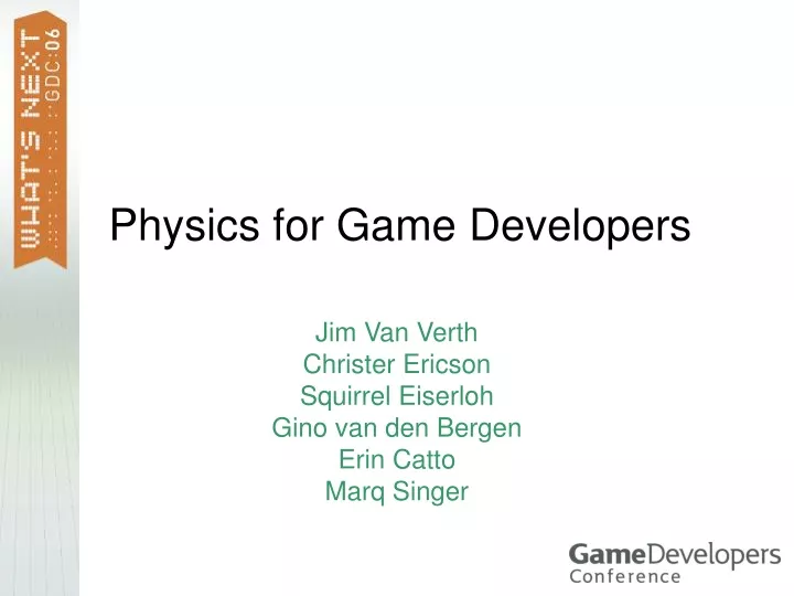 physics for game developers n.