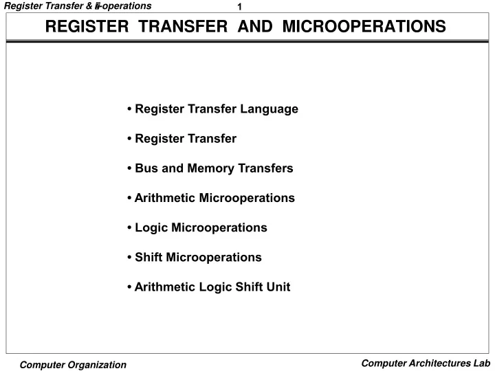 register transfer and microoperations n.