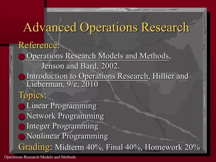 operational research models