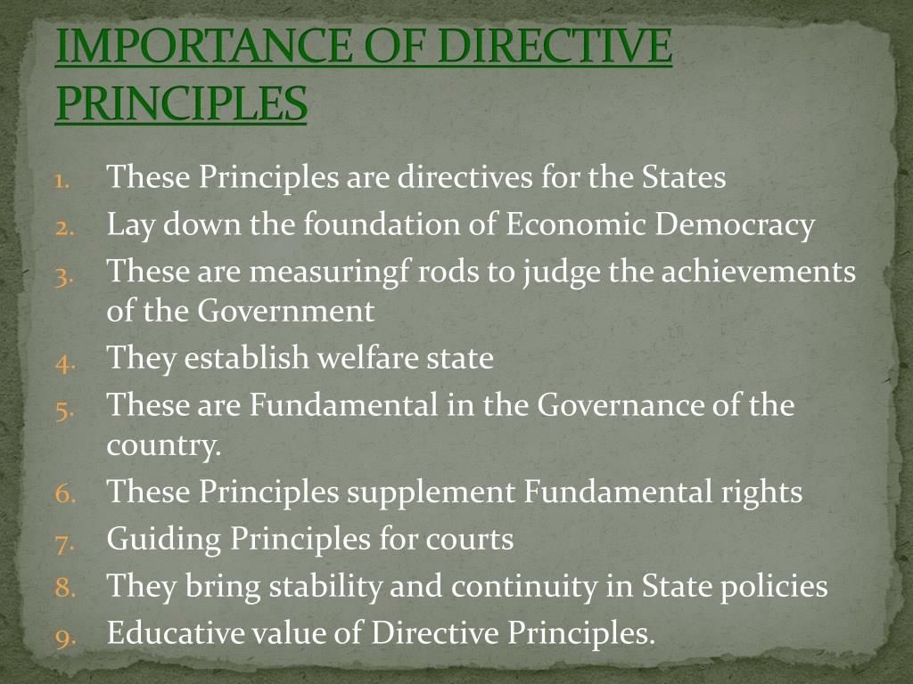 PPT - DIRECTIVE PRINCIPLES OF STATE POLICY IN INDIA PowerPoint ...