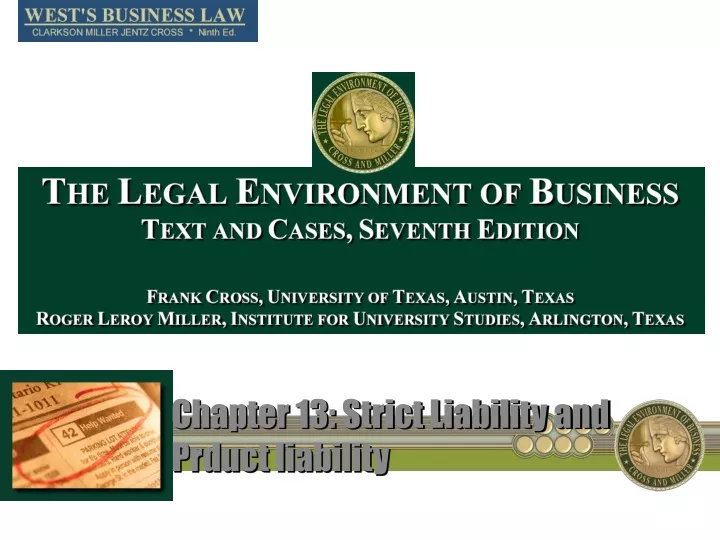 chapter 13 strict liability and prduct liability n.