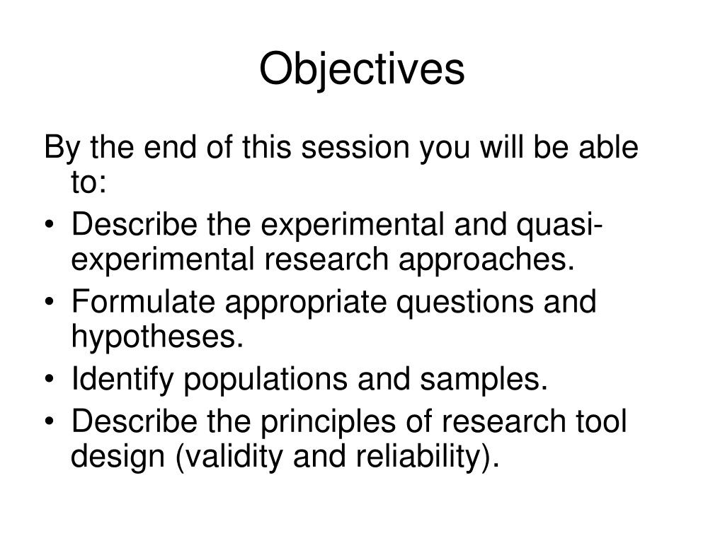 quantitative research objectives examples pdf
