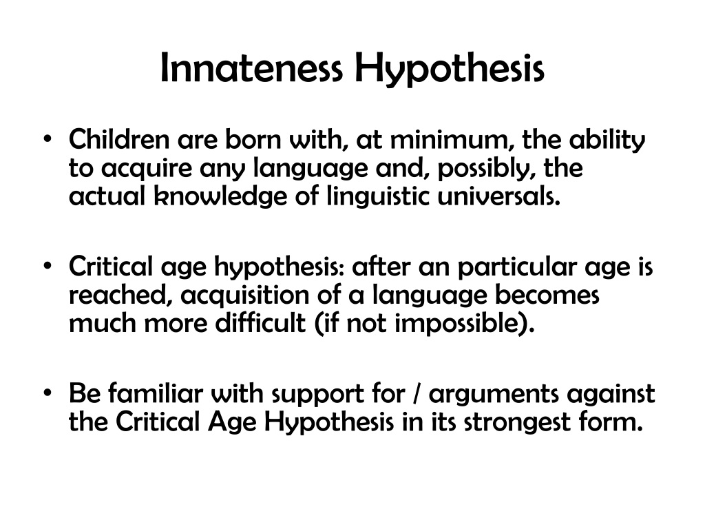 innateness hypothesis meaning