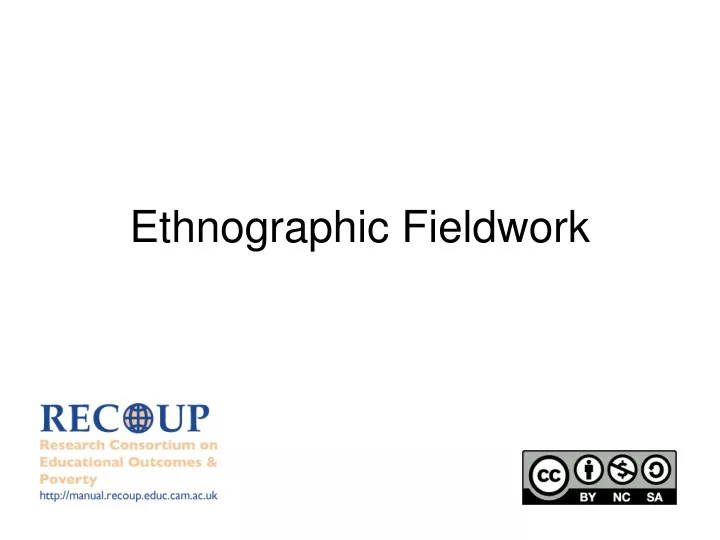 ethnographic fieldwork n.